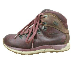 LL Bean Alpine Purple Leather Lace Up Waterproof Hiking Boots Size 9.5 M
